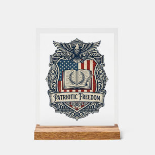 Patriotisches Buchclub-Vektorgrafik-T-Shirt Acrylschild