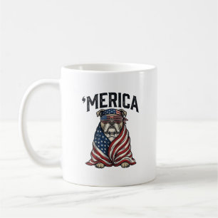 Patriotisches Bulldog 'Merica Vintage-Vector-Shirt Kaffeetasse