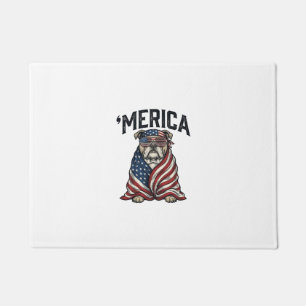 Patriotisches Bulldog 'Merica Vintage Vector T-Shi Fußmatte