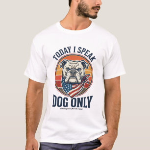Patriotisches Bulldog-Shirt Vintage Gravur Hunde L T-Shirt