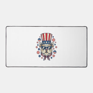 Patriotisches Bulldog Vintage-Gravur-Shirt-Design  Schreibtischunterlage