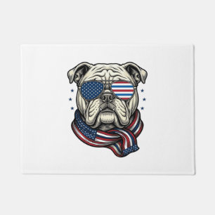 Patriotisches Bulldog-Vintage-Stickerei-Shirt-Desi Fußmatte