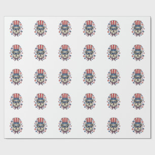 Patriotisches Bulldog-Vintage-Stickerei-Shirt-Desi Geschenkpapier