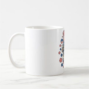 Patriotisches Bulldog-Vintage-Stickerei-Shirt-Desi Kaffeetasse