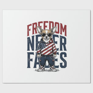 Patriotisches Chihuahua-Freiheits-Vintage-Hund-Shi Geschenkpapier