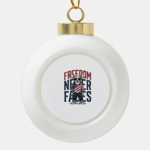 Patriotisches Chihuahua-Freiheits-Vintage-Hund-Shi Keramik Kugel-Ornament