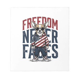 Patriotisches Chihuahua-Freiheits-Vintage-Hund-Shi Notizblock