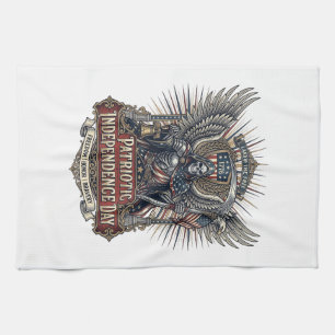Patriotisches Chrome-Reaper-Dunkel-Patriot-Skelett Geschirrtuch