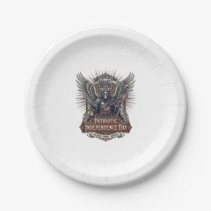Patriotisches Chrome-Reaper-Dunkel-Patriot-Skelett Pappteller