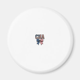 Patriotisches CNA-Schleifen-Vintage-Stickerei-Shir Magnet