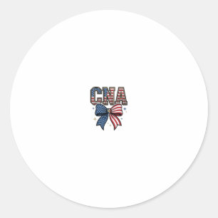 Patriotisches CNA-Schleifen-Vintage-Stickerei-Shir Runder Aufkleber