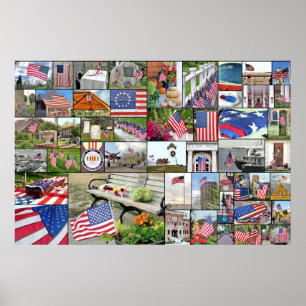 Patriotisches Collage Poster 36 x 24