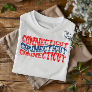 Patriotisches Connecticut-Rot-Blau-Boho-T-Shirt  T-Shirt
