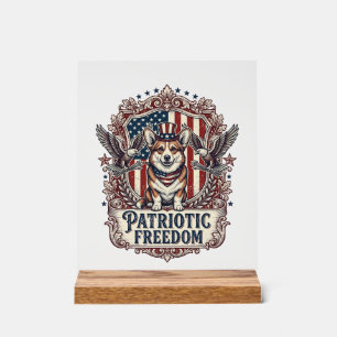 Patriotisches Corgi-Vektorgrafik-T-Shirt_1 Acrylschild