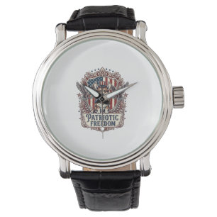 Patriotisches Corgi-Vektorgrafik-T-Shirt_1 Armbanduhr
