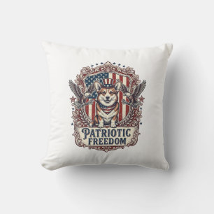 Patriotisches Corgi-Vektorgrafik-T-Shirt_1 Kissen