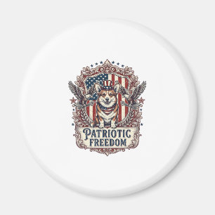 Patriotisches Corgi-Vektorgrafik-T-Shirt_1 Magnet