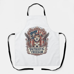 Patriotisches Corgi-Vektorgrafik-T-Shirt_1 Schürze