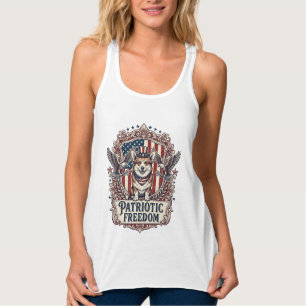 Patriotisches Corgi-Vektorgrafik-T-Shirt_1 Tank Top