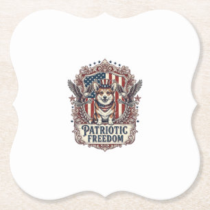 Patriotisches Corgi-Vektorgrafik-T-Shirt_1 Untersetzer
