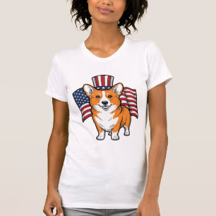 Patriotisches Corgi Vintage Gravur Shirt Design_1