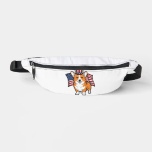 Patriotisches Corgi Vintage Gravur Shirt Design_1 Bauchtasche
