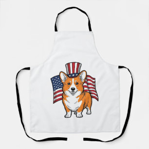 Patriotisches Corgi Vintage Gravur Shirt Design_1 Schürze