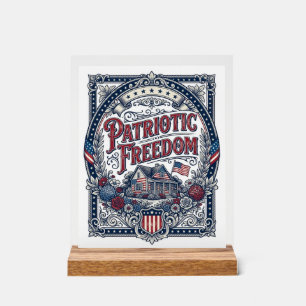 Patriotisches Cottage-Garten-Vektorgrafik-T-Shirt Acrylschild
