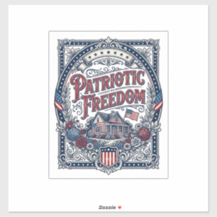 Patriotisches Cottage-Garten-Vektorgrafik-T-Shirt Aufkleber