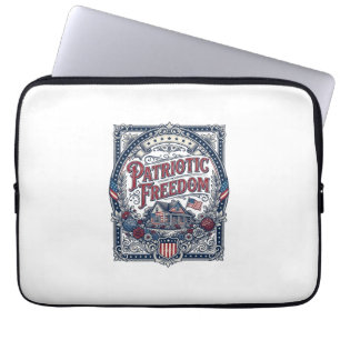 Patriotisches Cottage-Garten-Vektorgrafik-T-Shirt Laptopschutzhülle