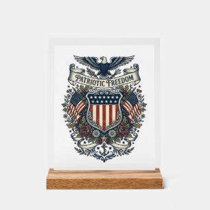 Patriotisches Cottagecore-Amerika-Vektorgrafik-T-S Acrylschild