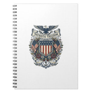 Patriotisches Cottagecore-Amerika-Vektorgrafik-T-S Notizblock