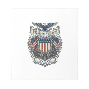 Patriotisches Cottagecore-Amerika-Vektorgrafik-T-S Notizblock