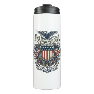 Patriotisches Cottagecore-Amerika-Vektorgrafik-T-S Thermosbecher