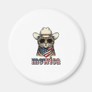Patriotisches Cowboy-Katze Mewica Vintage-Vector-D Magnet