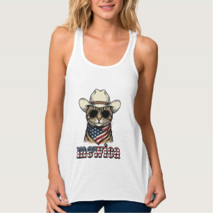 Patriotisches Cowboy-Katze Mewica Vintage-Vector-D Tank Top