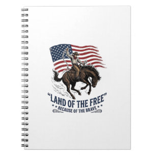 Patriotisches Cowboy-Land der Freien Western-Hemd Notizblock