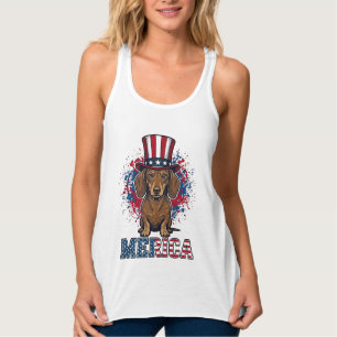 Patriotisches Dachshund Merica Vintage Hundeshirt_ Tank Top