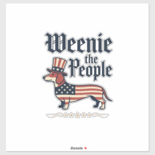 Patriotisches Dachshund-T-Shirt Weenie the People_ Aufkleber