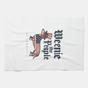 Patriotisches Dachshund-T-Shirt Weenie the People_ Geschirrtuch