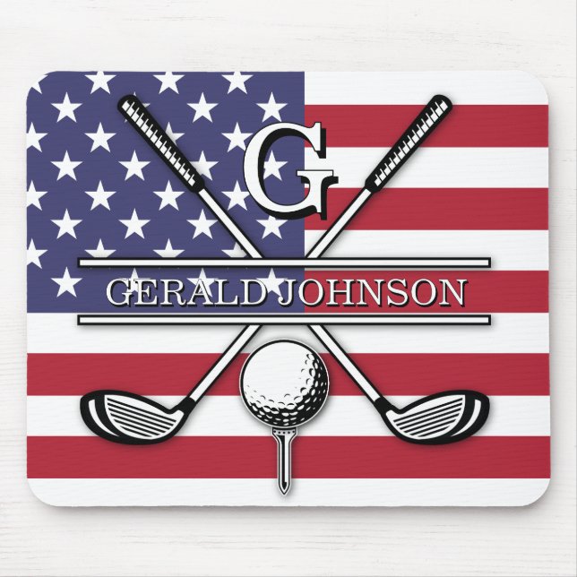 Patriotisches Design der amerikanischen Flagge Mousepad (Vorne)
