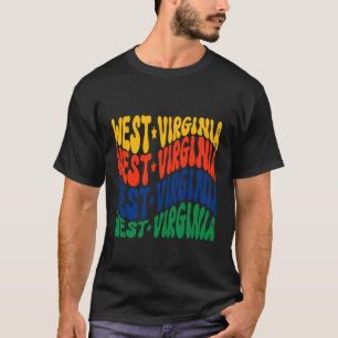 Patriotisches Design mit welliger Schriftzug West  T-Shirt
