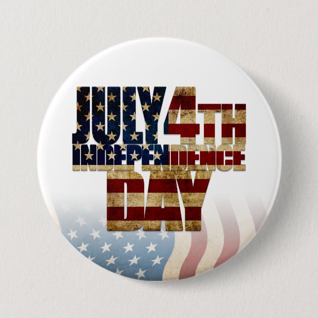 Patriotisches Design vom 4. Juli Button (Vorderseite)