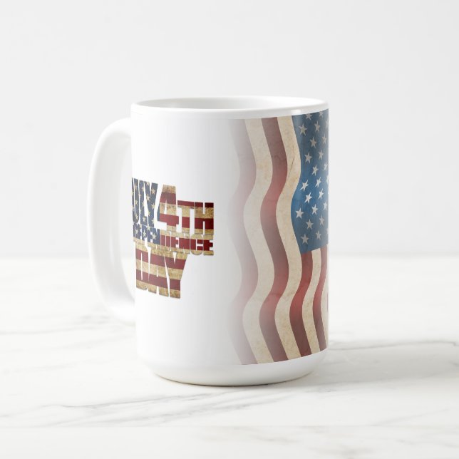 Patriotisches Design vom 4. Juli Kaffeetasse (Vorderseite Links)