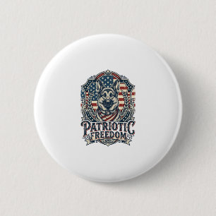 Patriotisches deutsches Schäferhund-Vektorgrafik-T Button