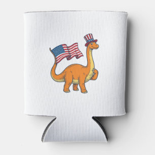 Patriotisches Dinosaurier-Flagge Vintage-Gravur-Sh Dosenkühler
