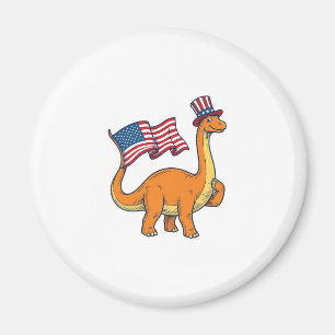 Patriotisches Dinosaurier-Flagge Vintage-Gravur-Sh Magnet