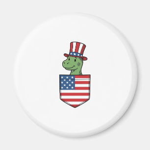 Patriotisches Dinosaurier-Tasche Vintage-Shirt-Des Magnet