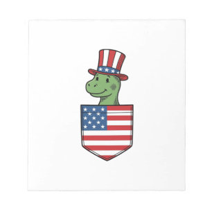 Patriotisches Dinosaurier-Tasche Vintage-Shirt-Des Notizblock