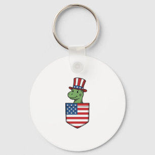 Patriotisches Dinosaurier-Tasche Vintage-Shirt-Des Schlüsselanhänger